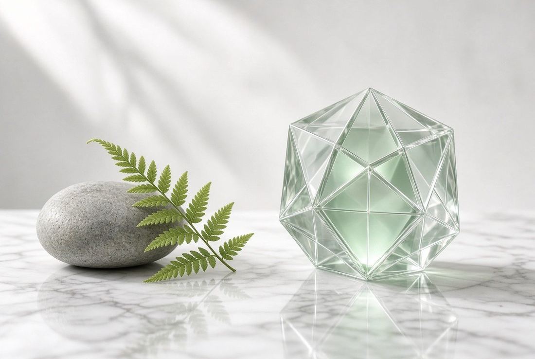 Stone, fern, and crystalline geometry — Nature meeting quantum form